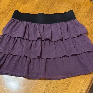 Purple Tiered Skirt with Black Waistband—size medium